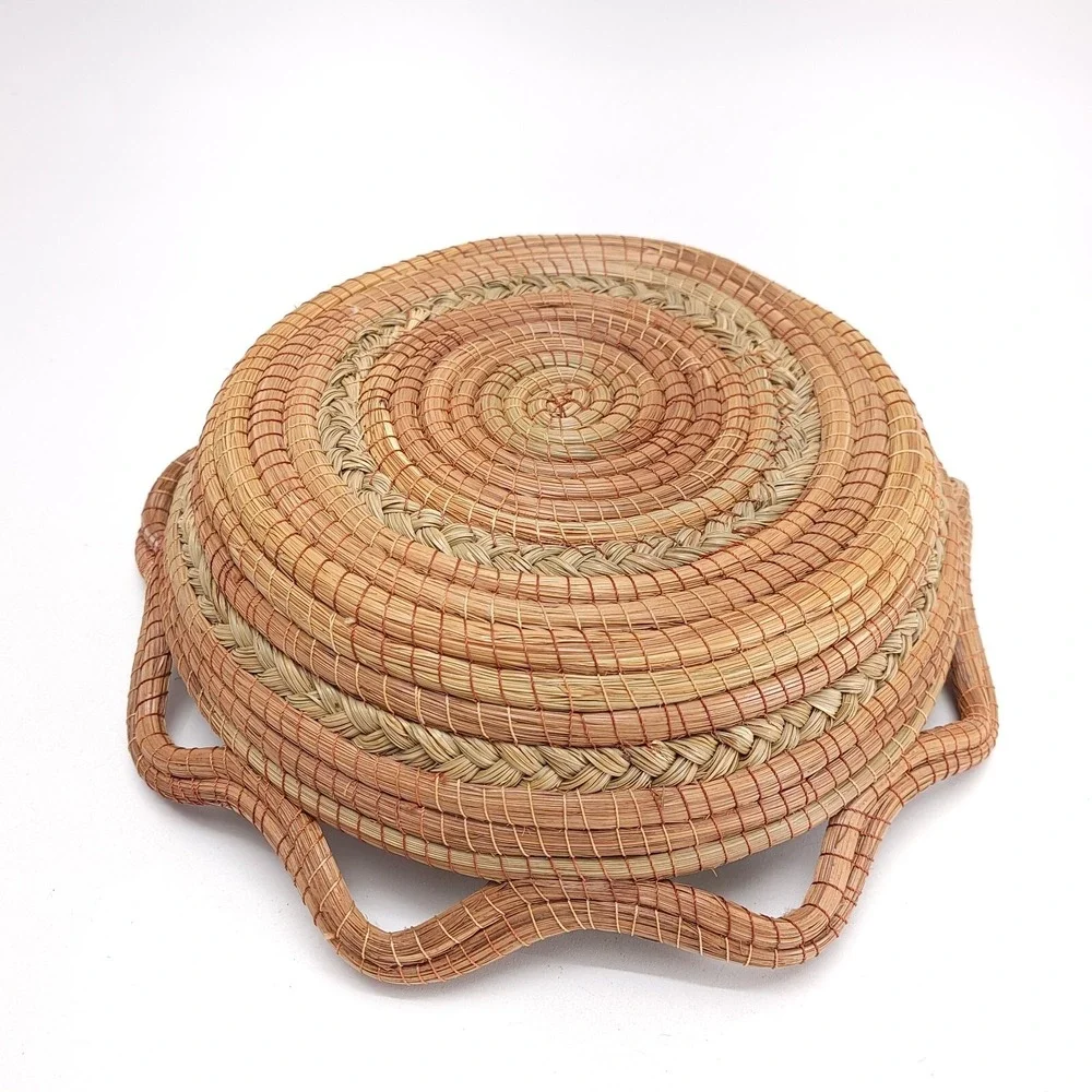 Pine Needle‎ Basket Hand Woven 14